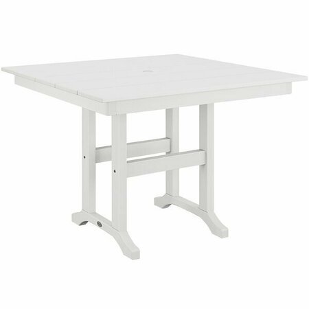 POLYWOOD Farmhouse 37'' White Dining Height Table 633FDT37WH